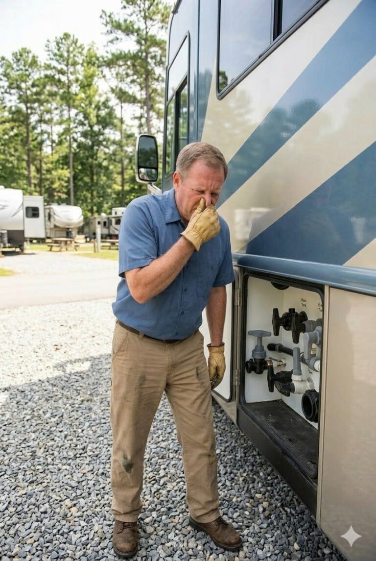 holding nose